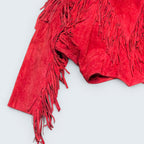 Yucatan Bay - Red Fringe Sued Jacket - S