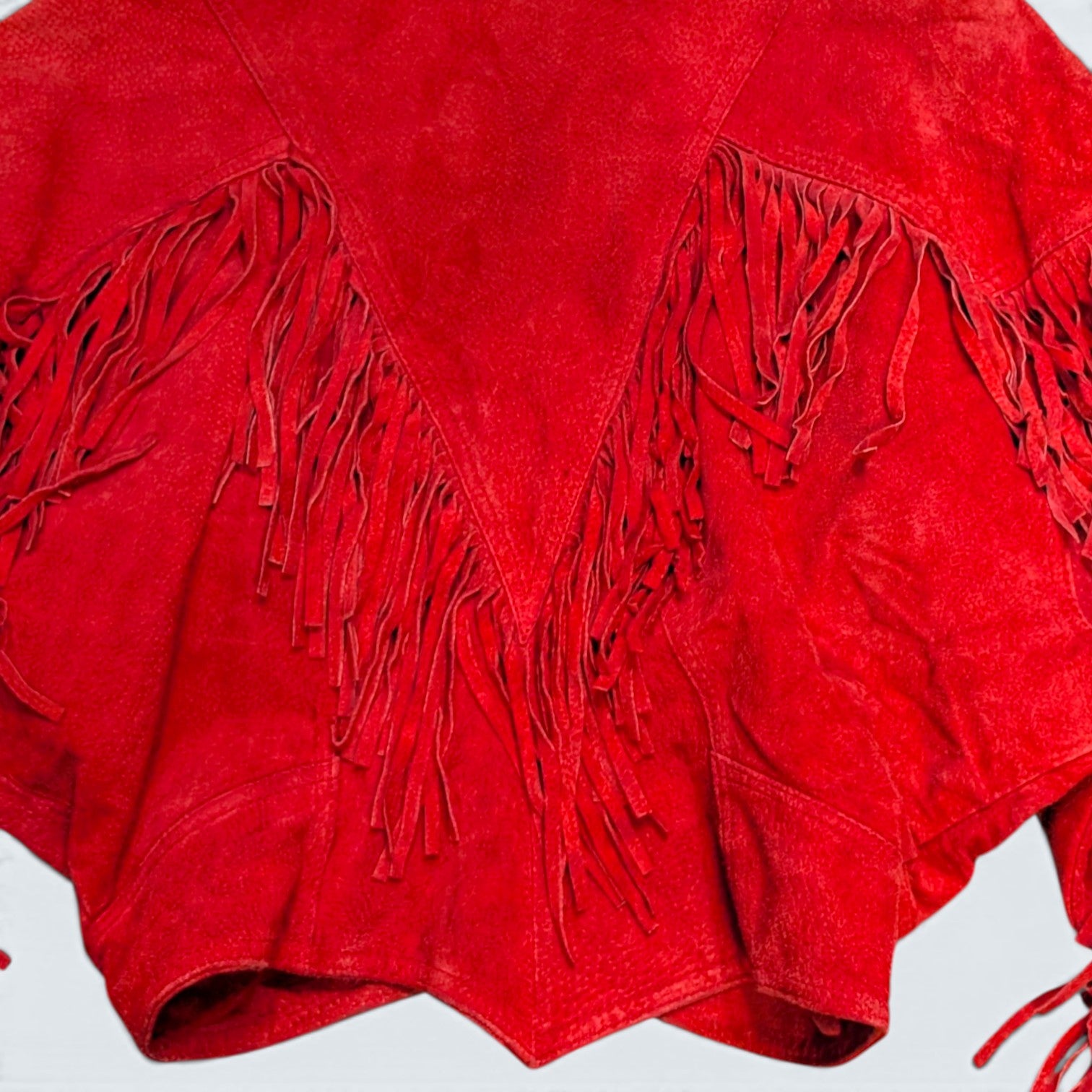 Yucatan Bay - Red Fringe Sued Jacket - S