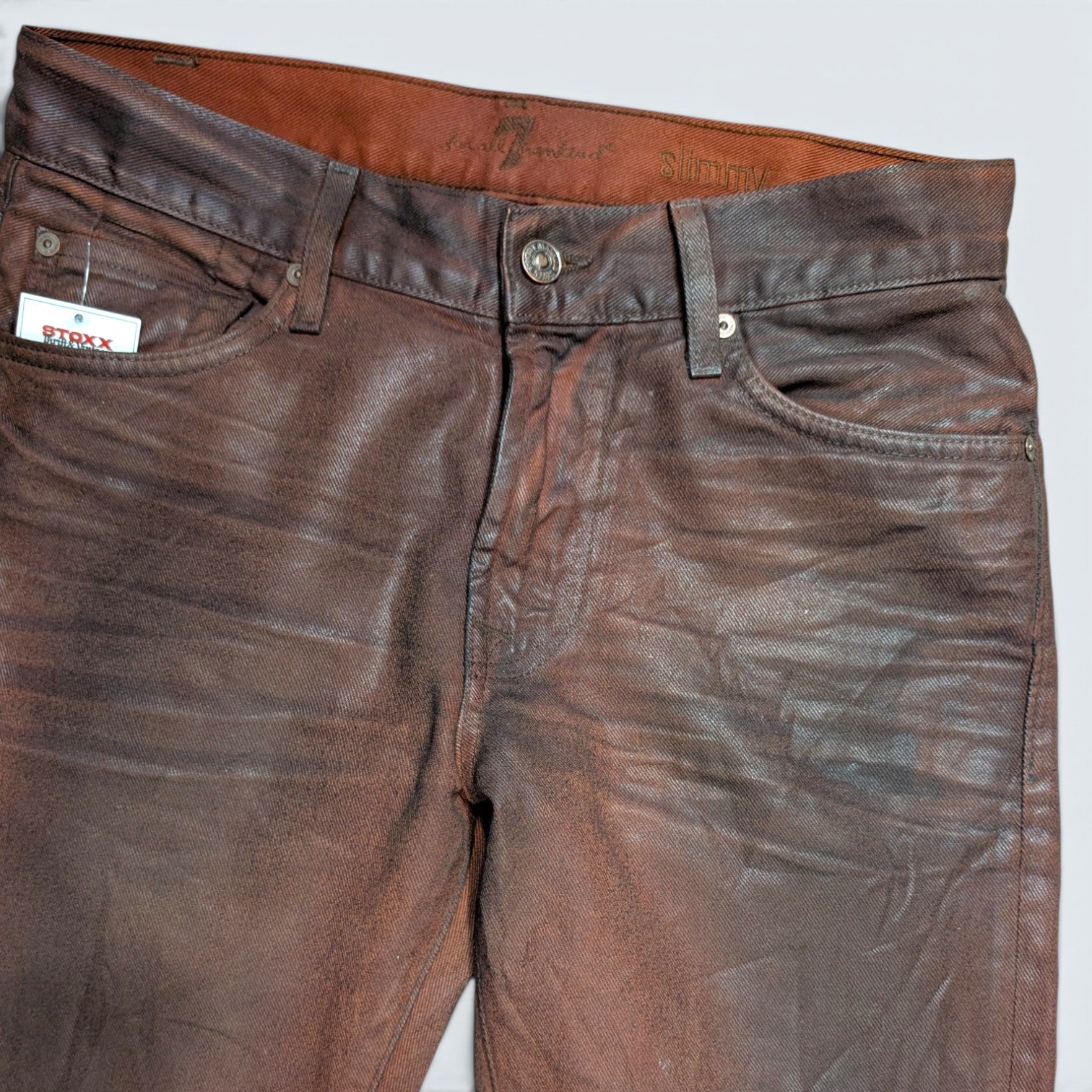 7 For All Mankind "Slimmy" Coated Jeans - 29