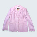 Terry Lewis Ruffle Leather Blazer - L