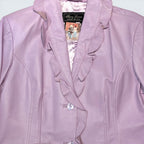 Terry Lewis Ruffle Leather Blazer - L