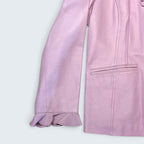 Terry Lewis Ruffle Leather Blazer - L