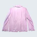 Terry Lewis Ruffle Leather Blazer - L
