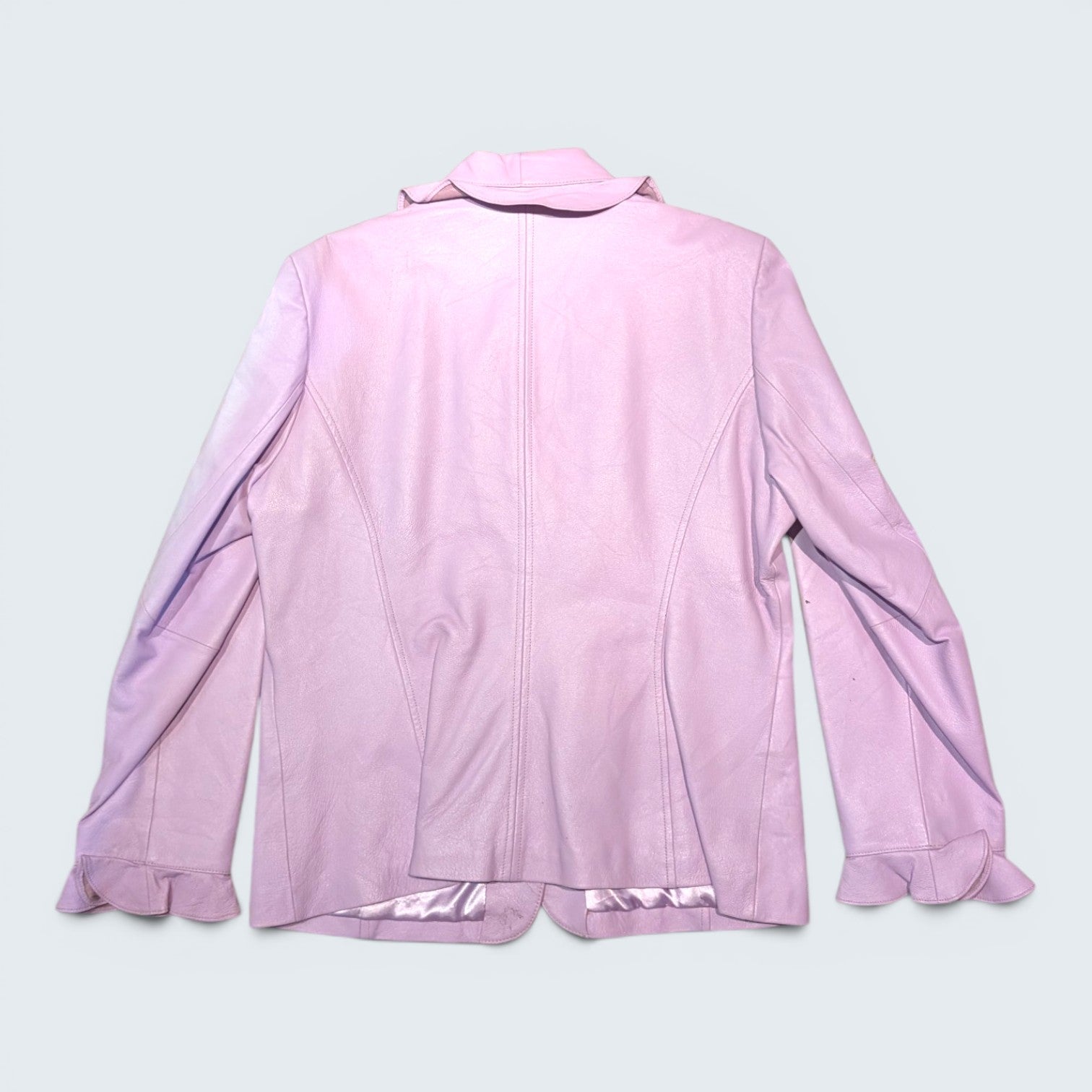Terry Lewis Ruffle Leather Blazer - L
