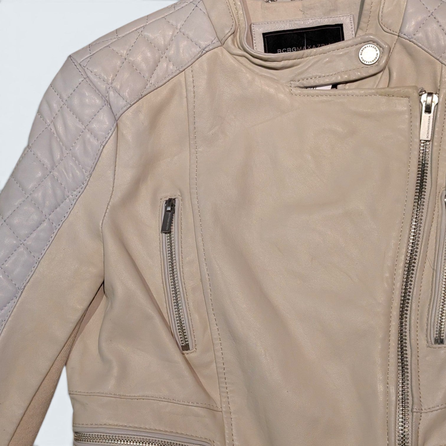 BCBG Max Mazria Leather Biker Jacket - S