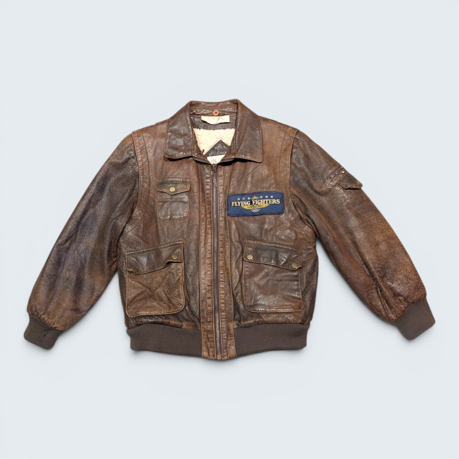 London Fog Sherpa Lined Leather Jacket - XXS