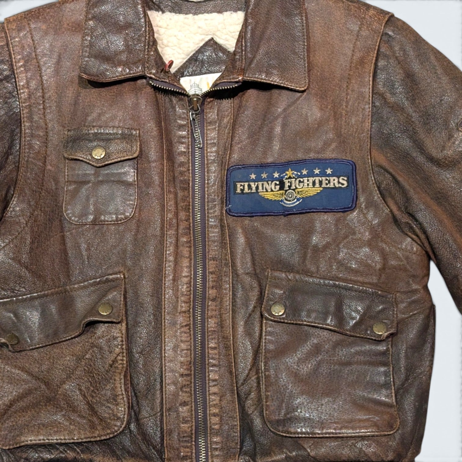 London Fog Sherpa Lined Leather Jacket - XXS