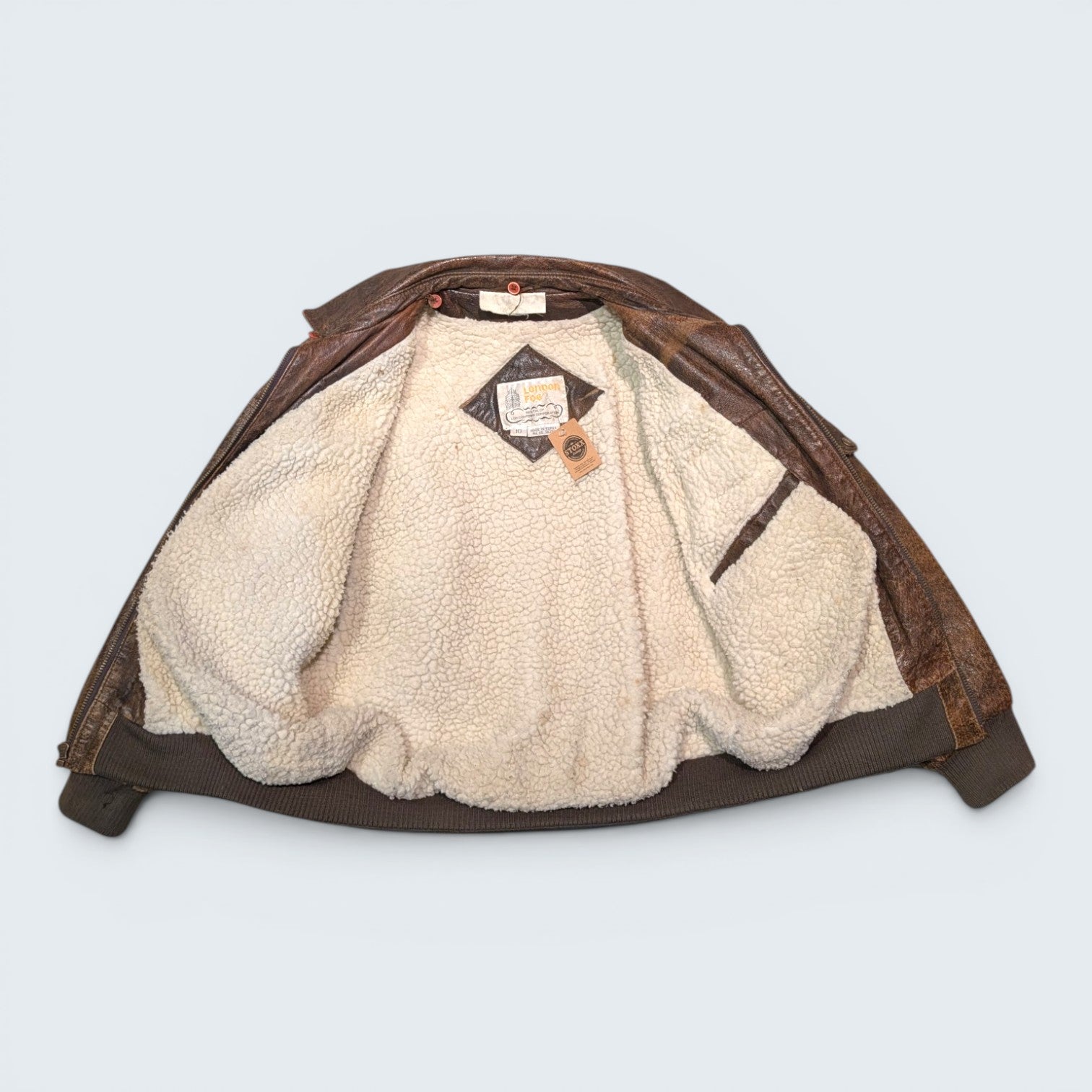 London Fog Sherpa Lined Leather Jacket - XXS