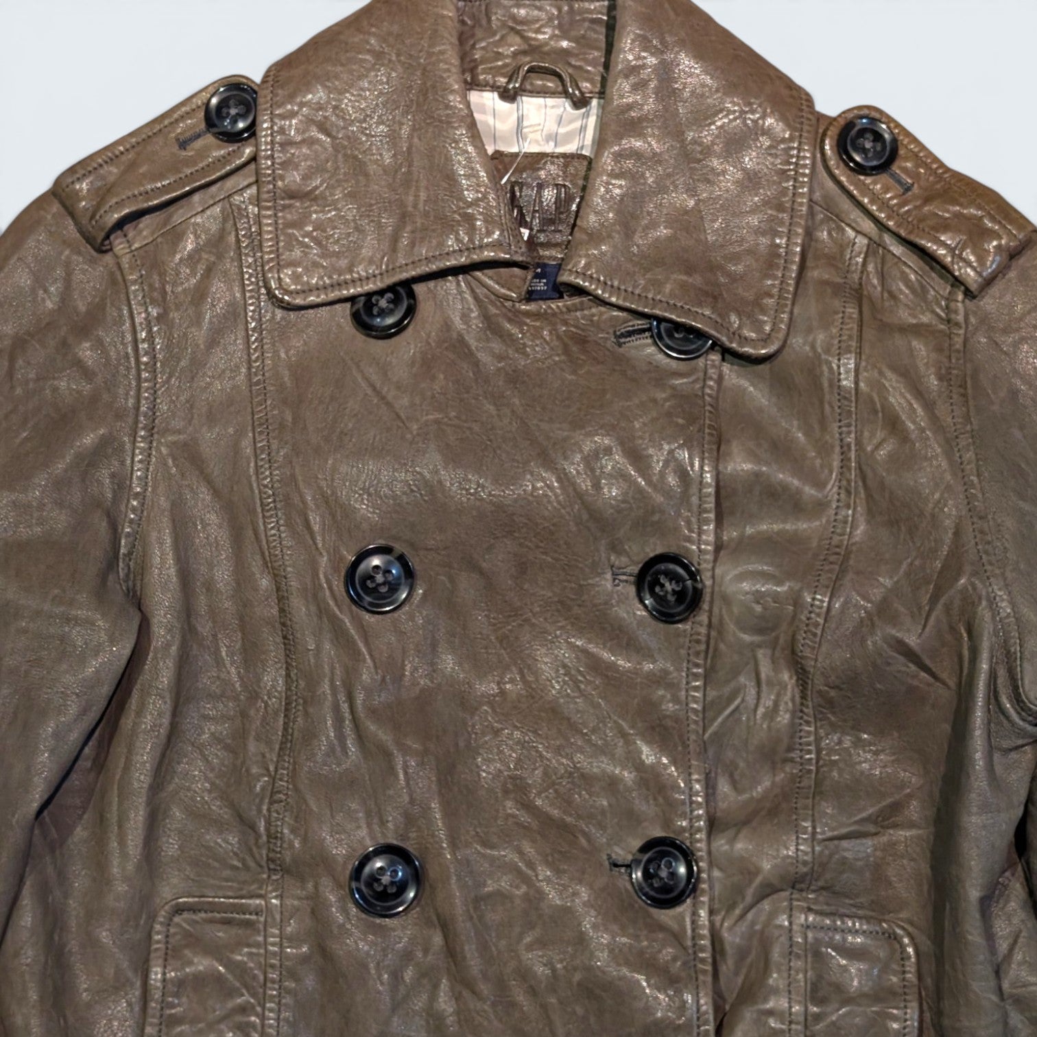 GAP Double Breasted Leather Jacket - M