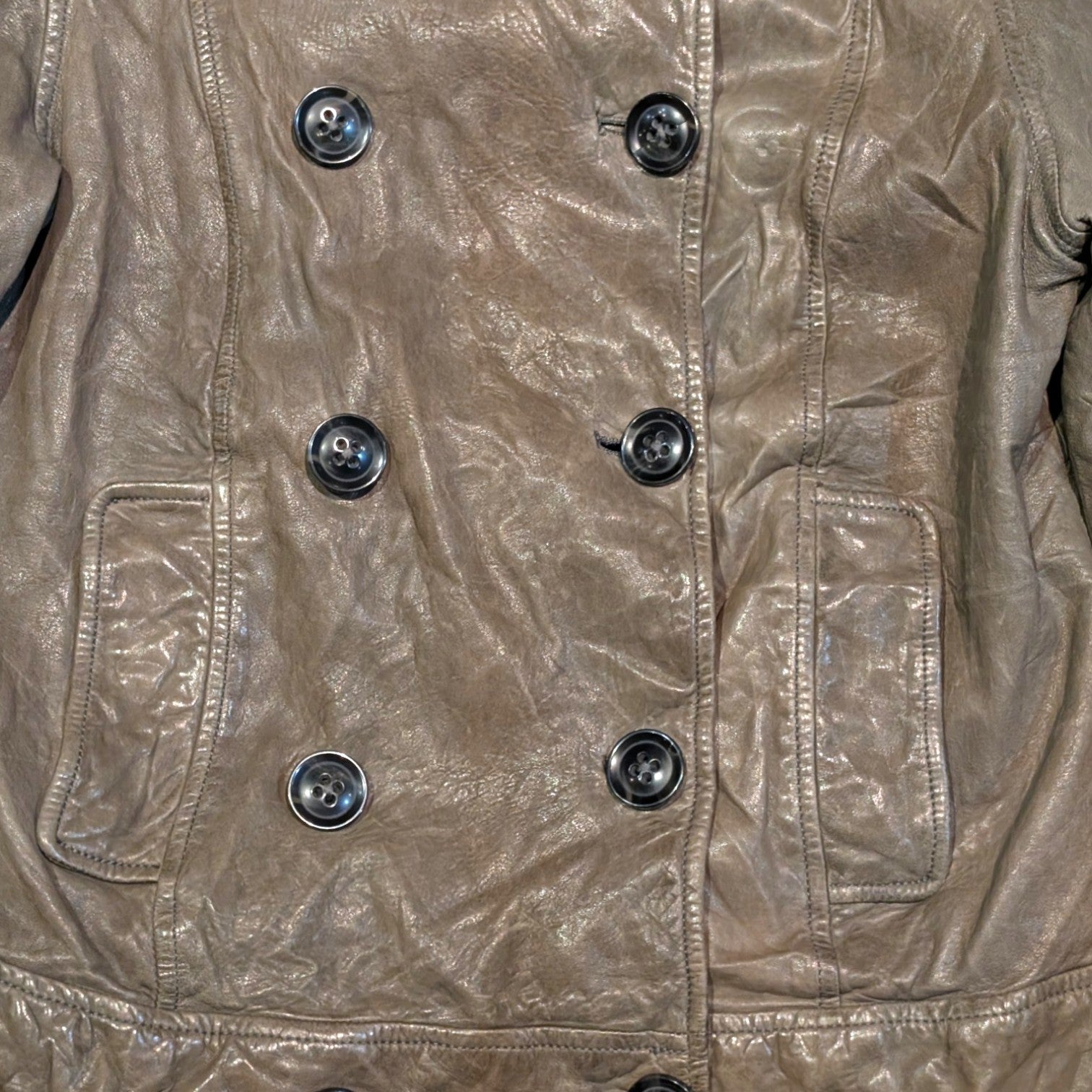 GAP Double Breasted Leather Jacket - M