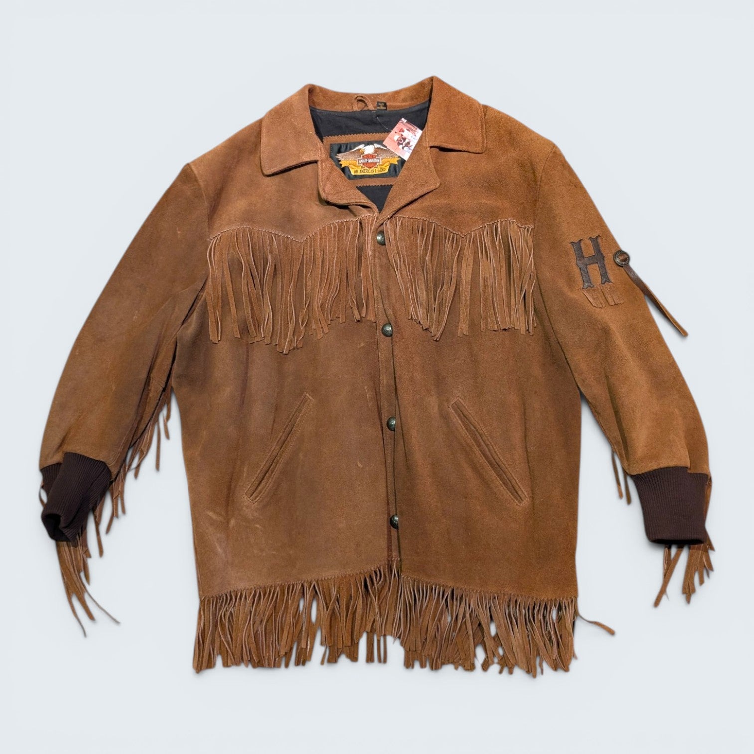 Harley Davidson Leather Fringe Jacket - XL