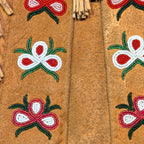 Suede Hand Sewn Jacket w/ Beaded Flowers - XL