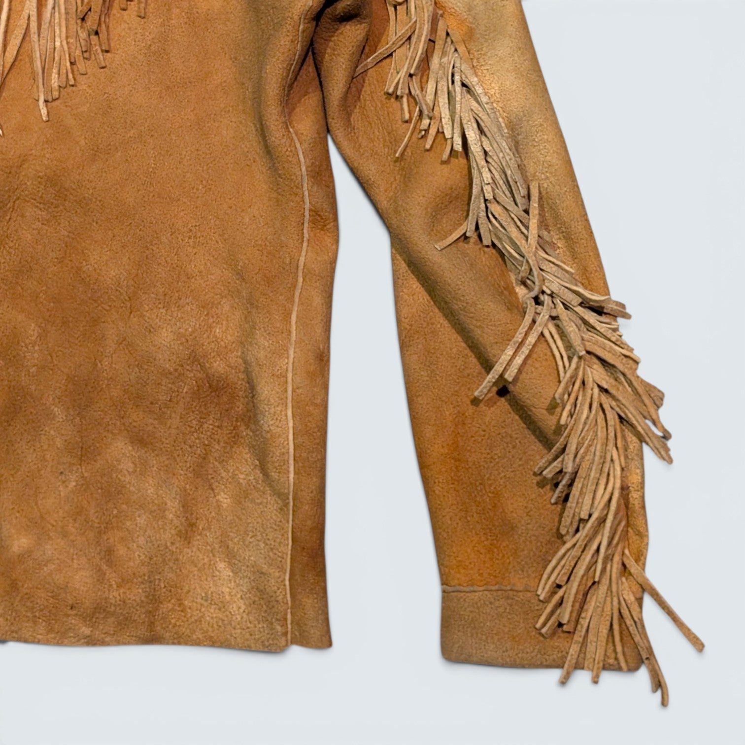 Suede Hand Sewn Jacket w/ Beaded Flowers - XL