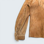 Suede Hand Sewn Jacket w/ Beaded Flowers - XL