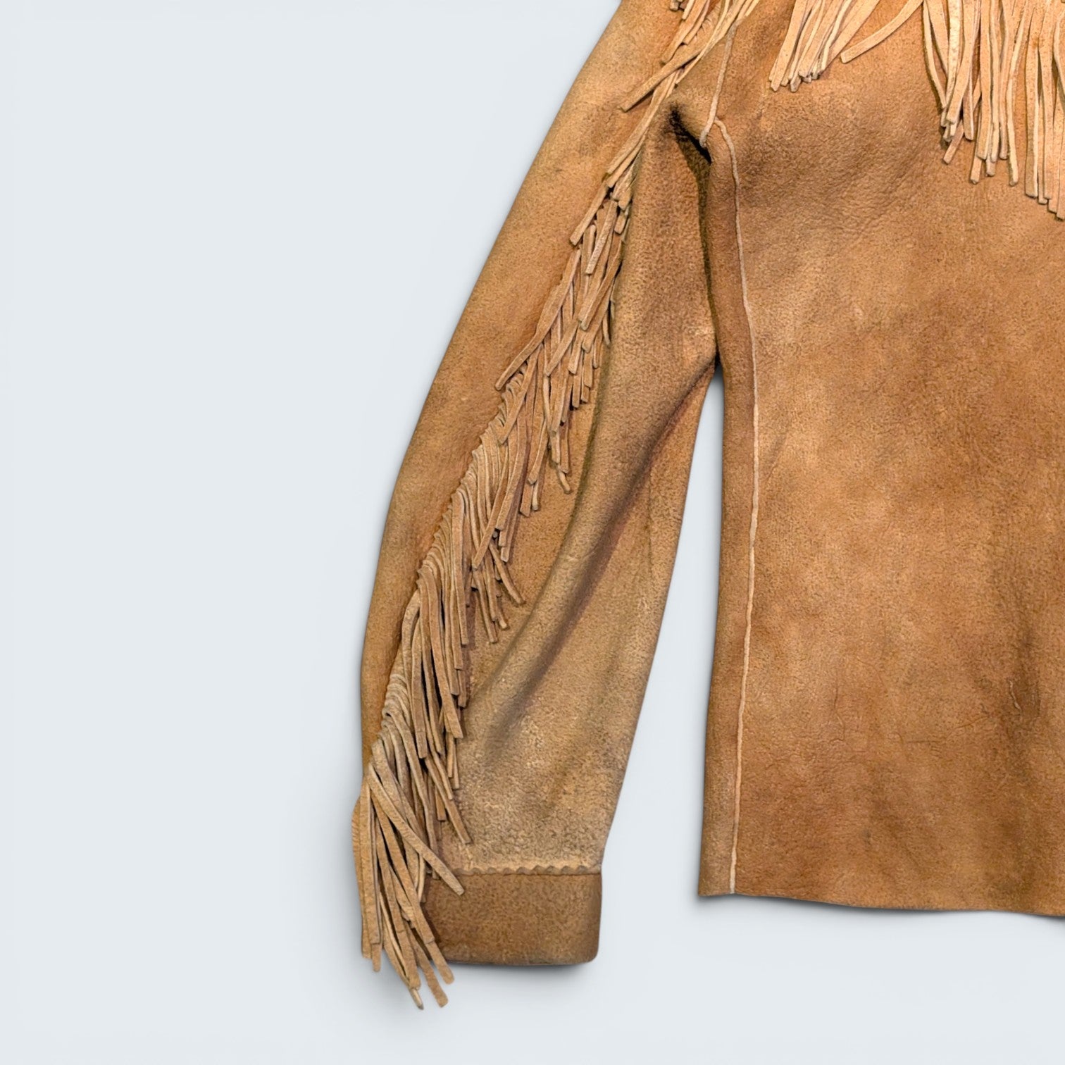Suede Hand Sewn Jacket w/ Beaded Flowers - XL