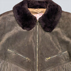 ICEBERG Long Fringe Coat w/ Fur - XL