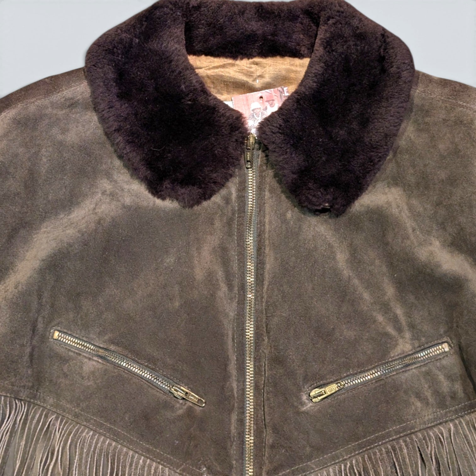 ICEBERG Long Fringe Coat w/ Fur - XL
