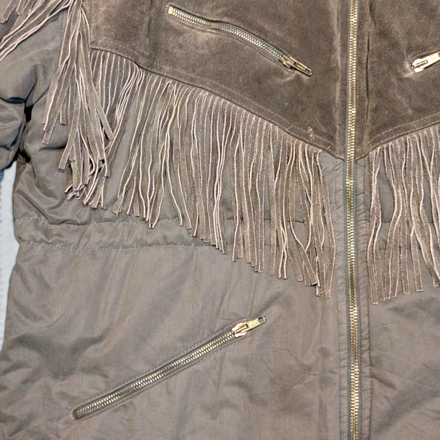 ICEBERG Long Fringe Coat w/ Fur - XL