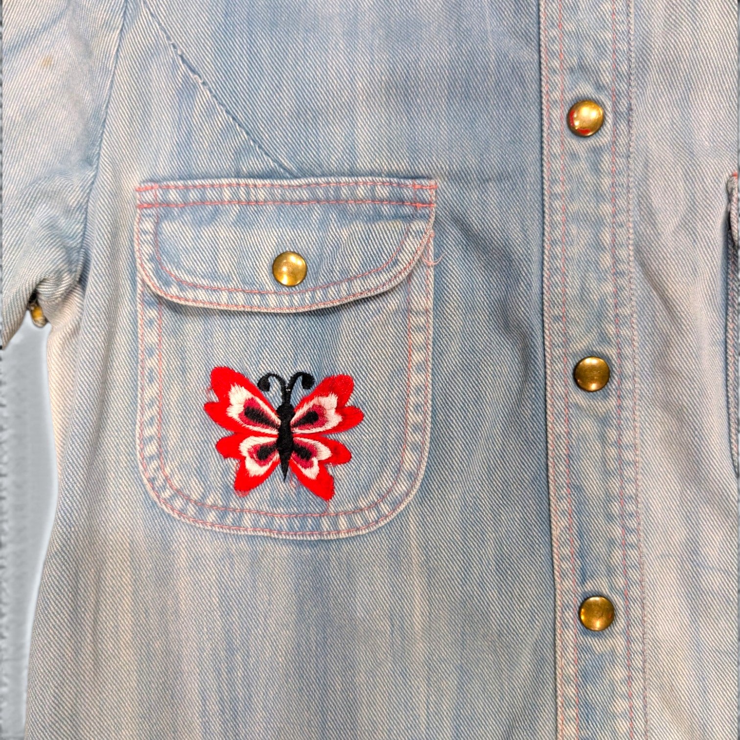Fun Wear butterfly embroidered Denim Jacket - S