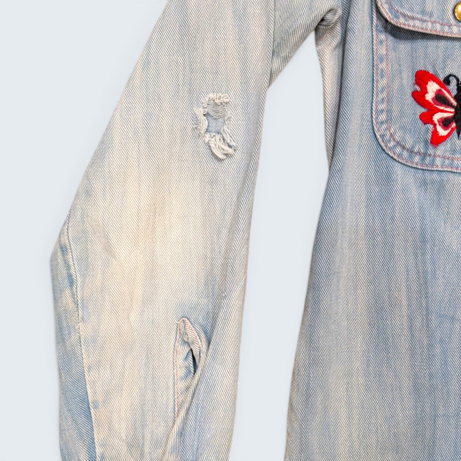 Fun Wear butterfly embroidered Denim Jacket - S