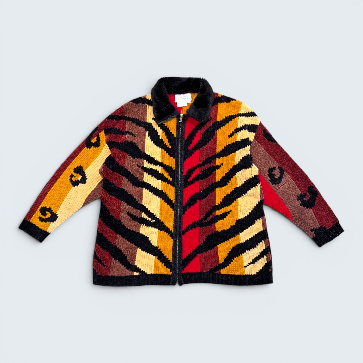 Casa Maclia Tiger Stripe Knit Sweater - L