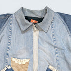 Denim Custom Made Patch Work Jacket - XL