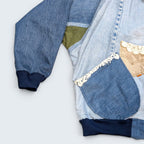 Denim Custom Made Patch Work Jacket - XL