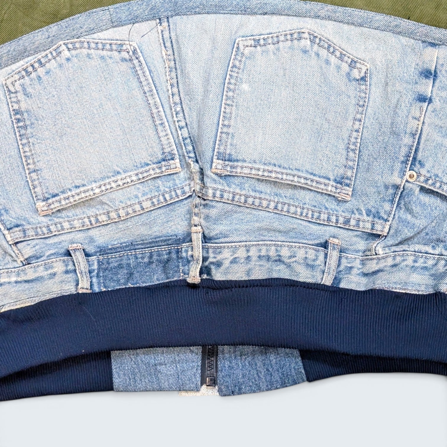Denim Custom Made Patch Work Jacket - XL