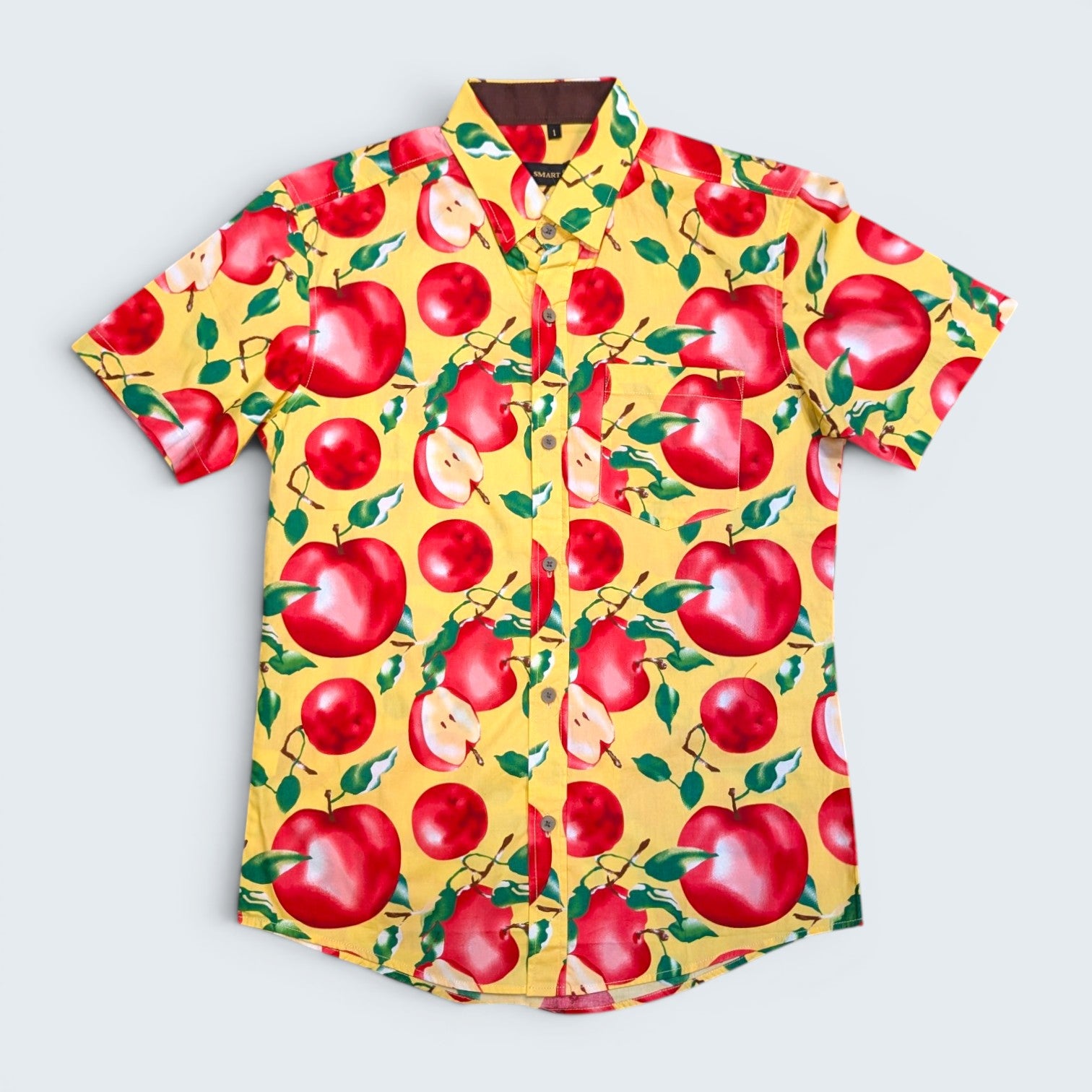 SMART Apple Print Button Up - Size 1
