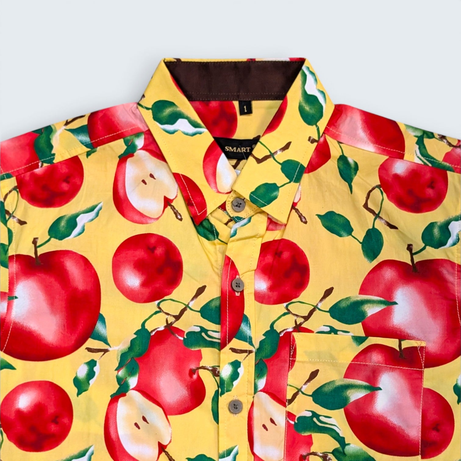 SMART Apple Print Button Up - Size 1