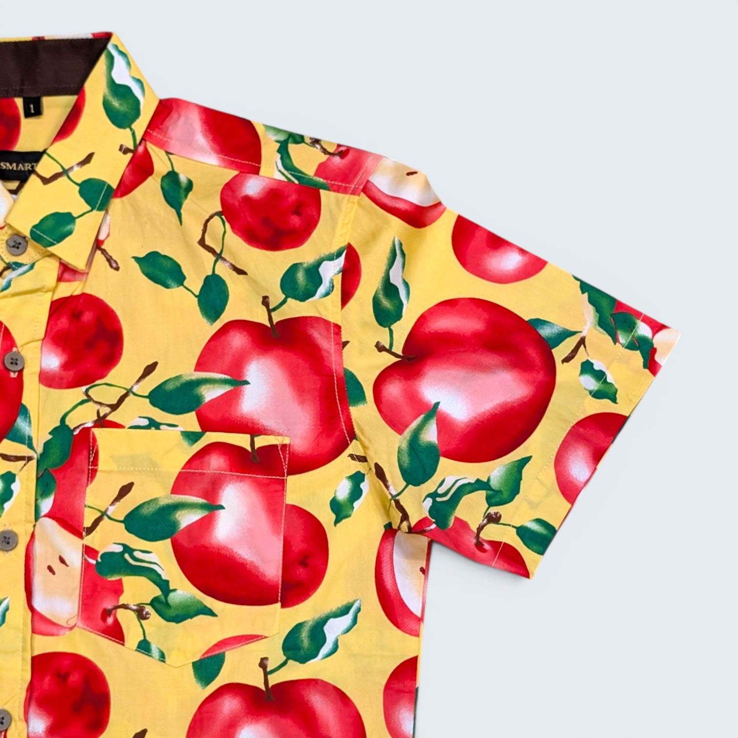 SMART Apple Print Button Up - Size 1