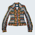 Kailai Fitted Flower Print Shirt - Size 16