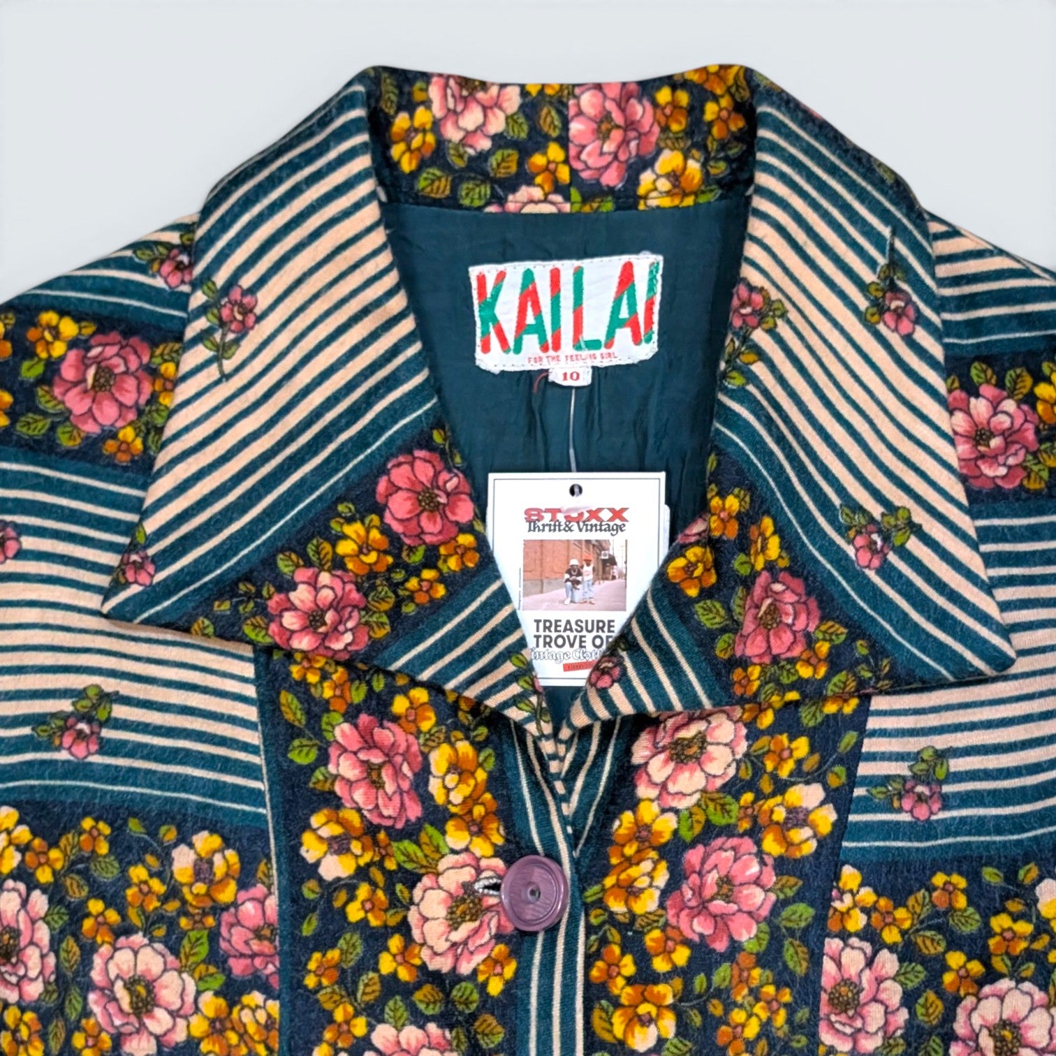 Kailai Fitted Flower Print Shirt - Size 16