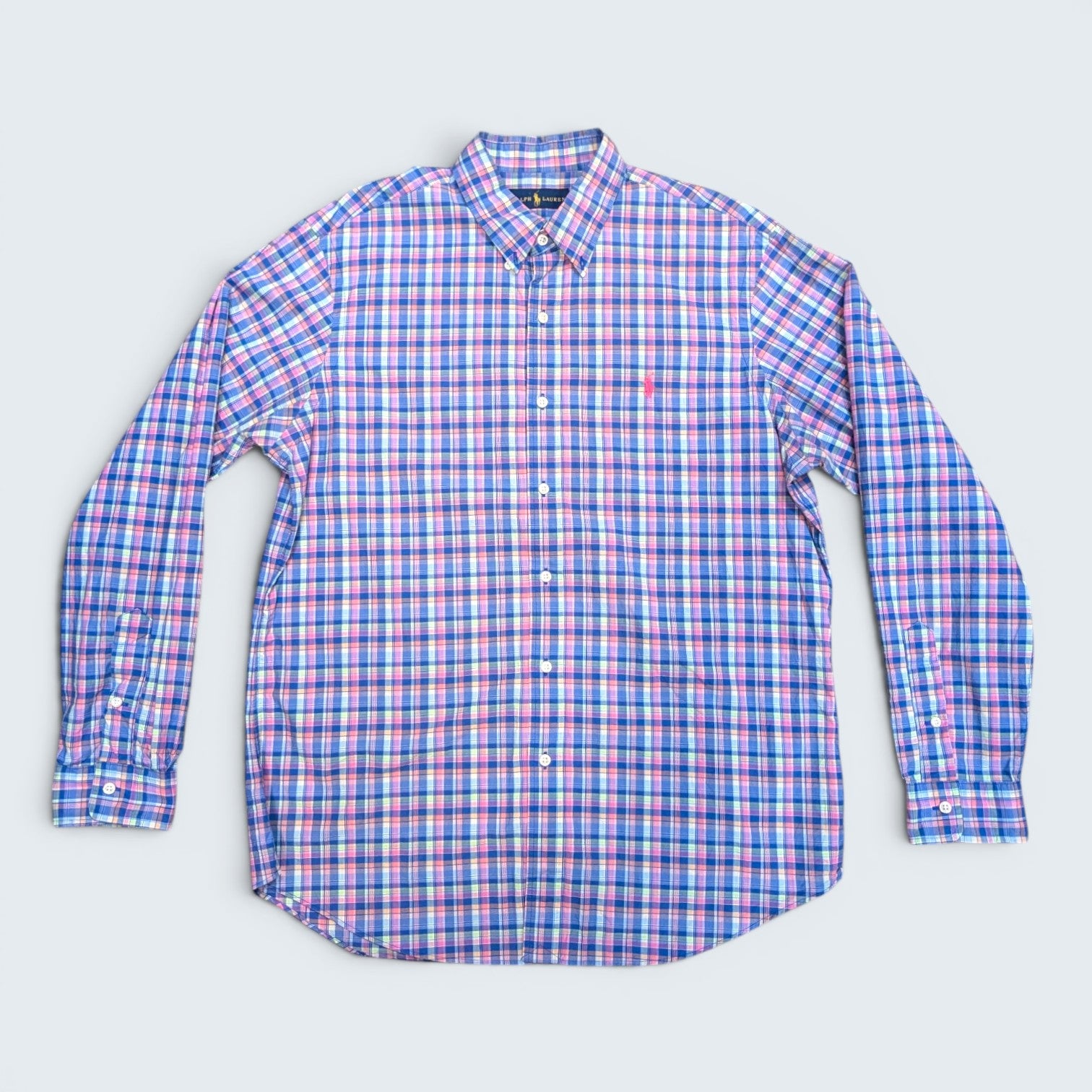 Ralph Lauren Pink Plaid Button Up - L