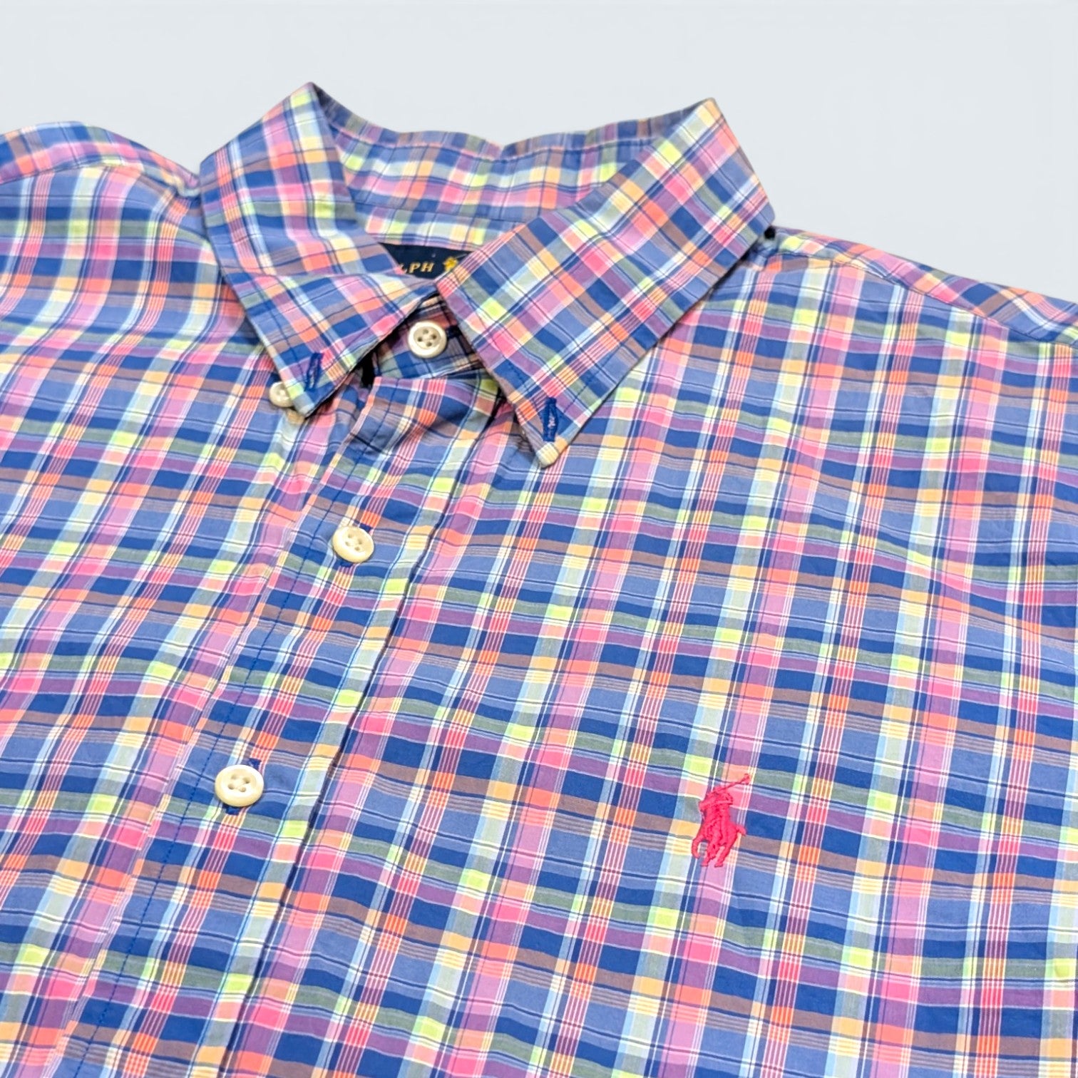 Ralph Lauren Pink Plaid Button Up - L