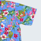Stoxx Blue Flamingo Tropical Print Camp Collar Shirt — Size M