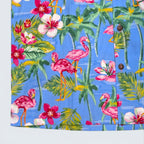 Stoxx Blue Flamingo Tropical Print Camp Collar Shirt — Size M