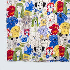 Stoxx White Dog Portrait Print Camp Collar Shirt — Size M