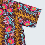 Stoxx Burgundy Floral Leopard Print Camp Collar Shirt — Size M