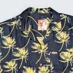 Stoxx Navy Palm Tree Camp Collar Shirt — Size M