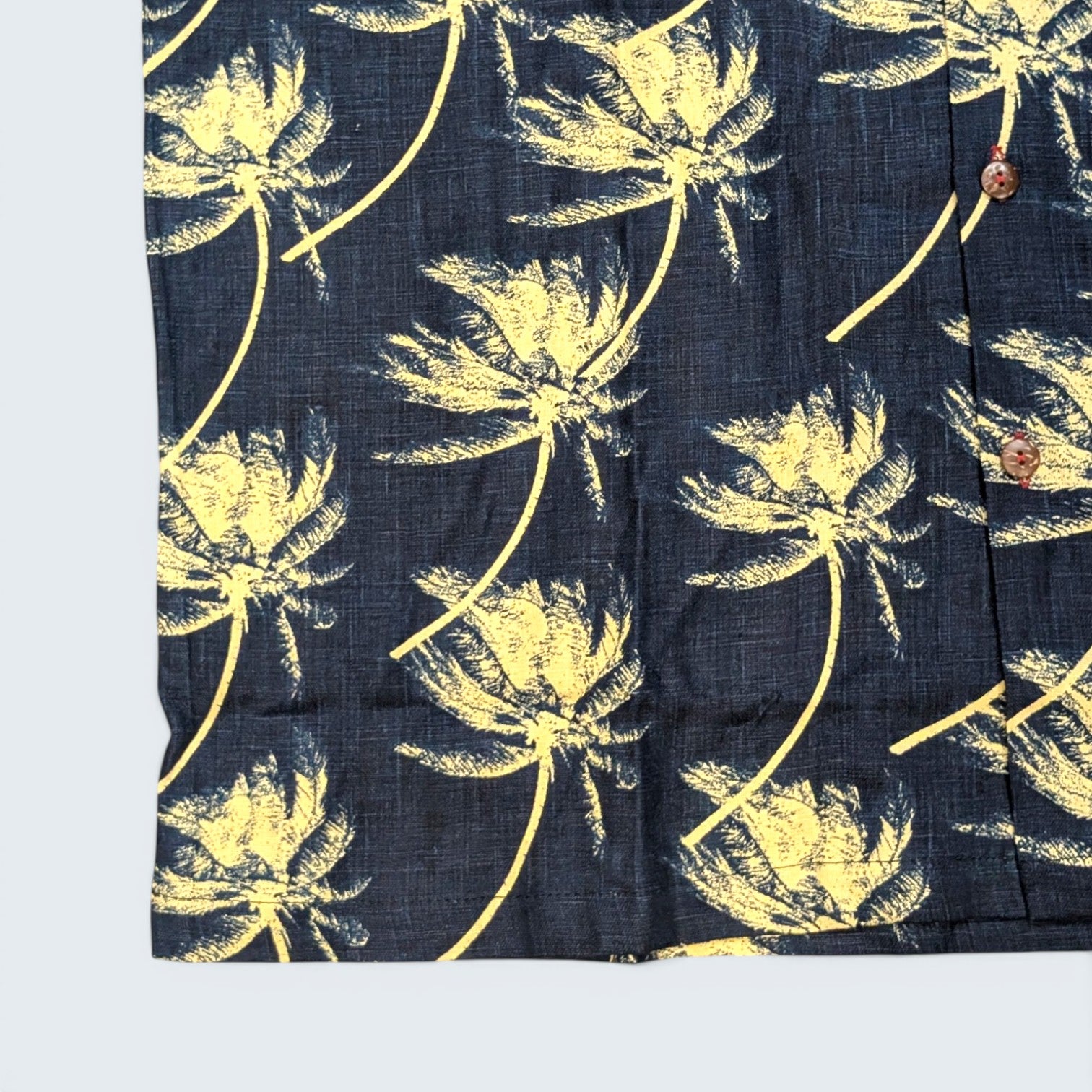 Stoxx Navy Palm Tree Camp Collar Shirt — Size M