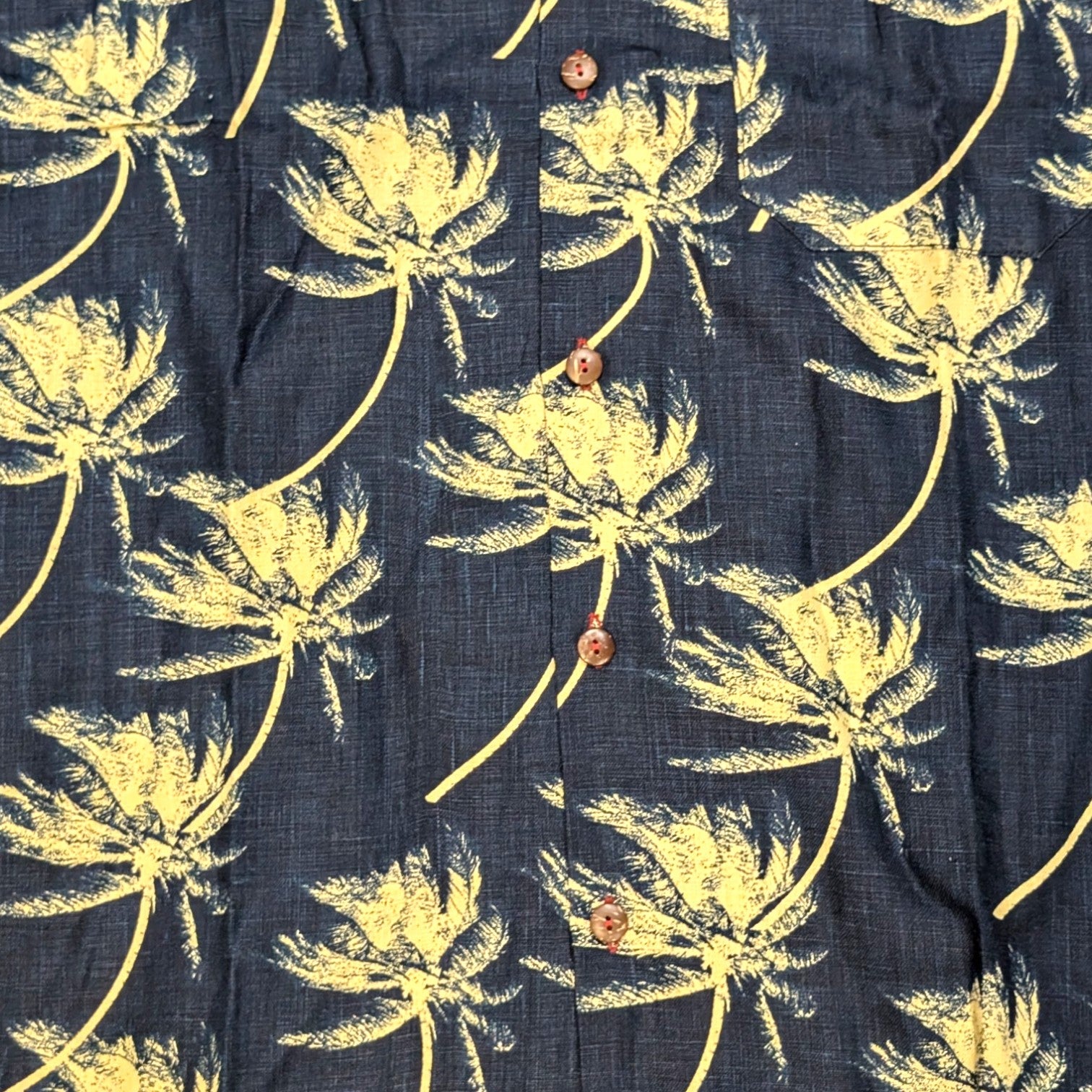 Stoxx Navy Palm Tree Camp Collar Shirt — Size M