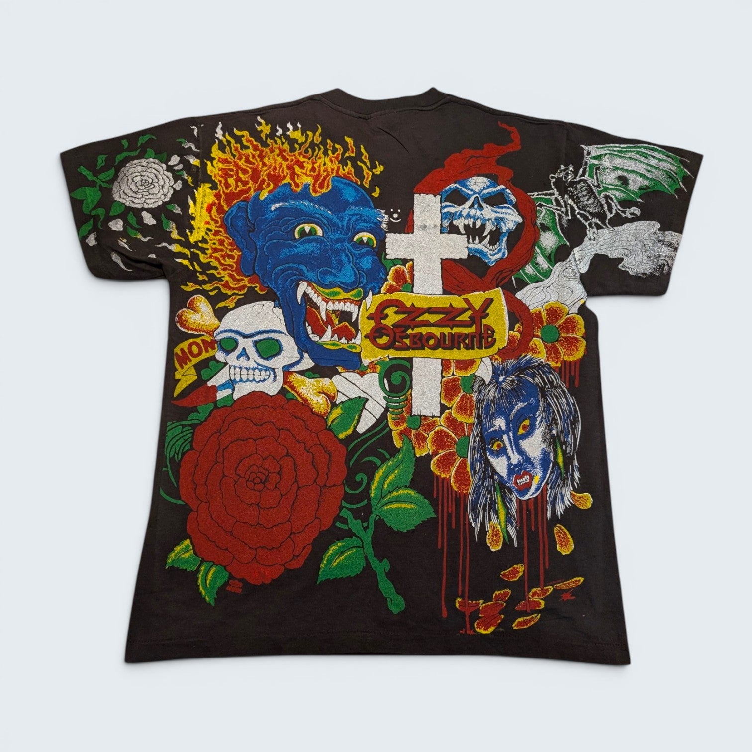 Ozzy Ozbourne AOP Tattoo Graphic Tee - L