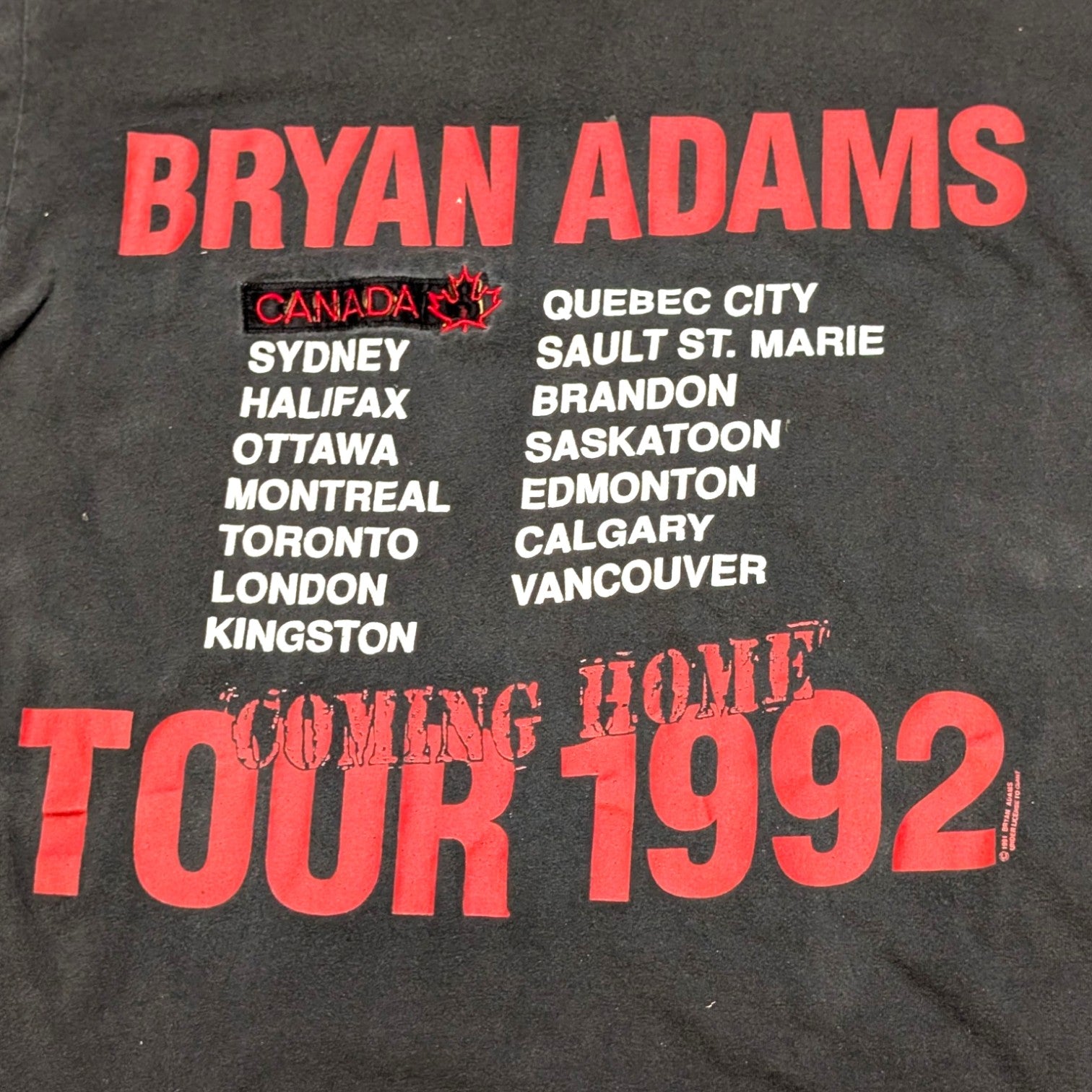 Bryan Adams 1991 Tour Tee - L