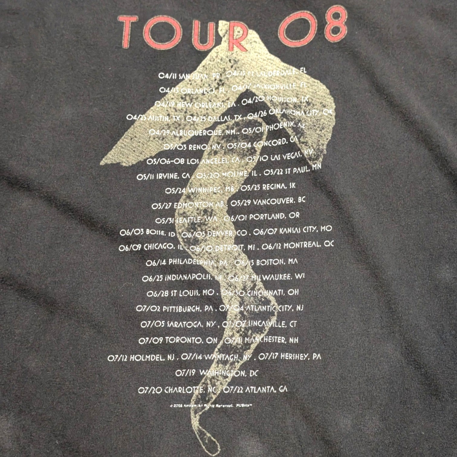 Rush "Snakes and Arrows" 2008 Tour Tee