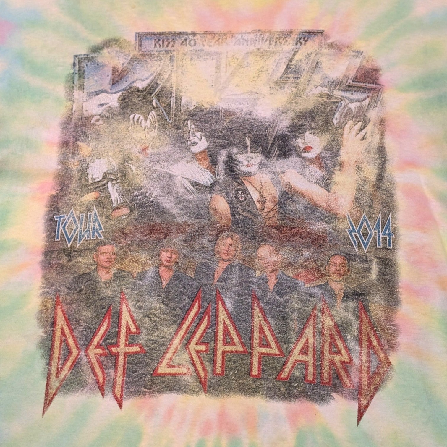 KISS/Def Leppard 2014 Tour Tie Dye Tee - L