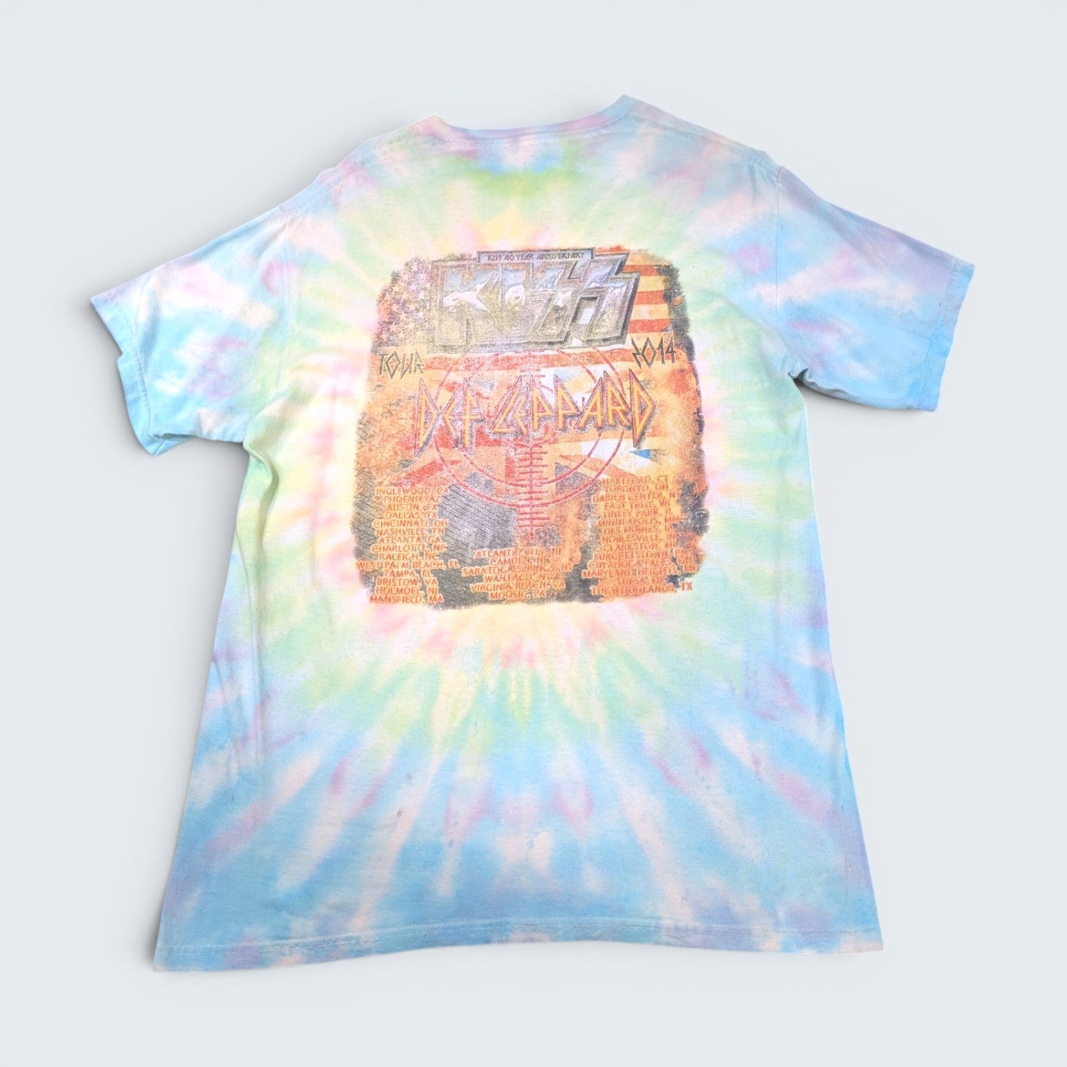 KISS/Def Leppard 2014 Tour Tie Dye Tee - L