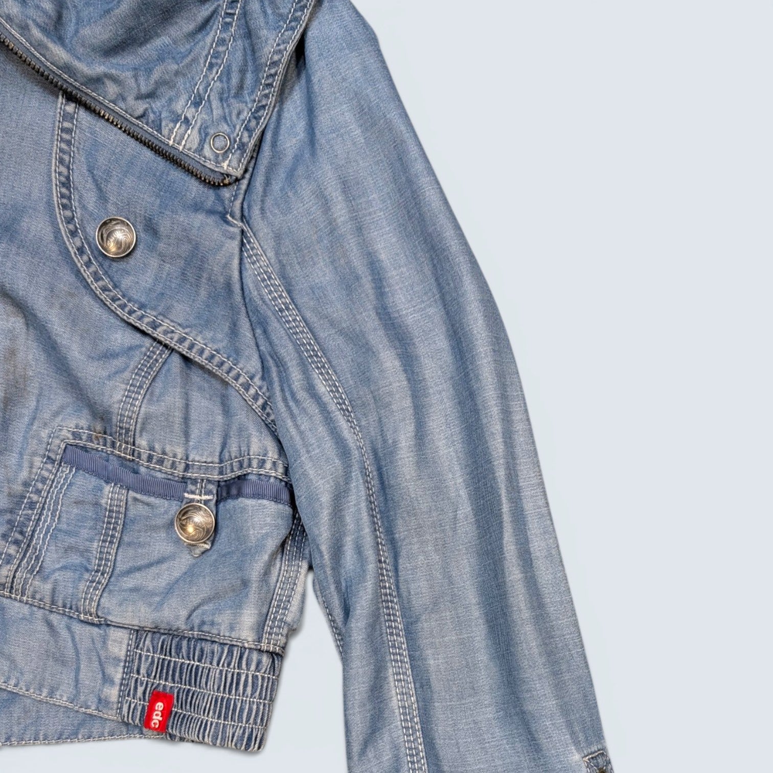EDC by Esprit Cropped Denim Jacket - L