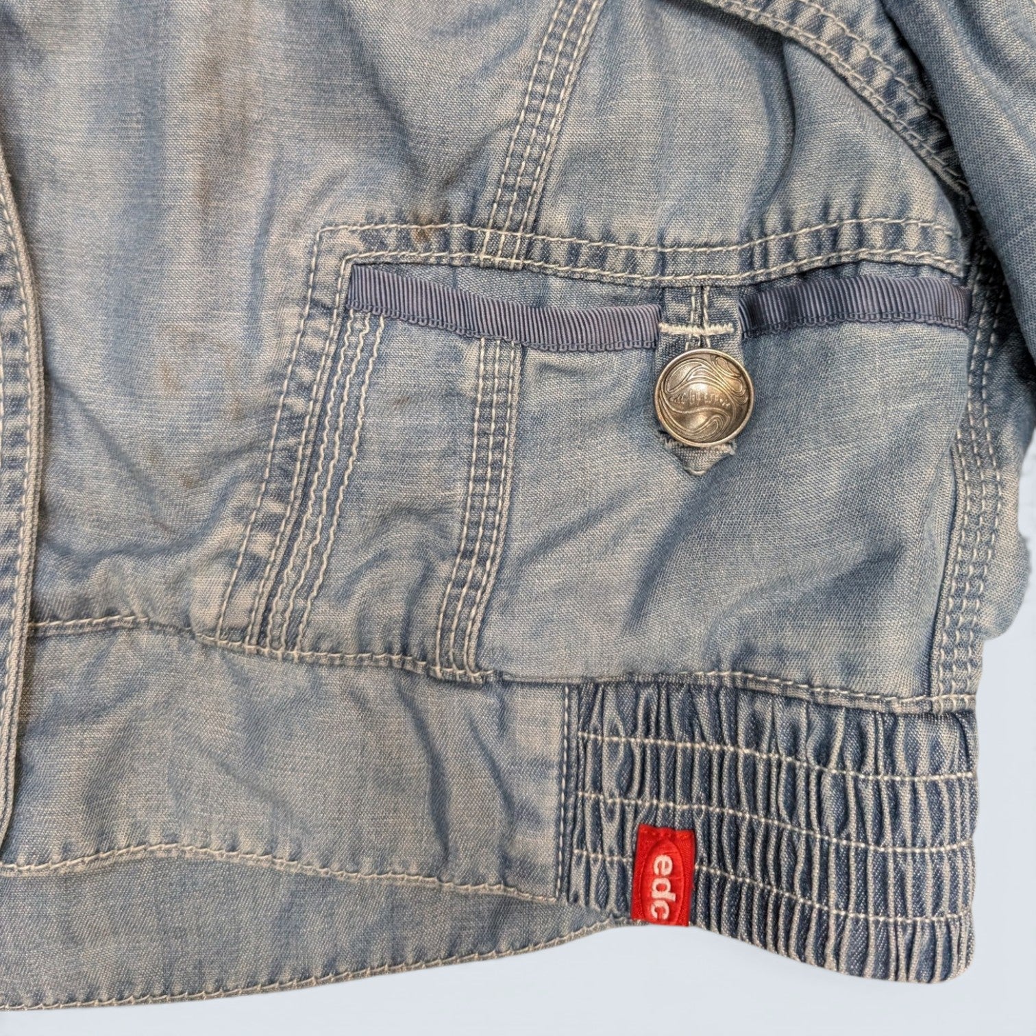 EDC by Esprit Cropped Denim Jacket - L