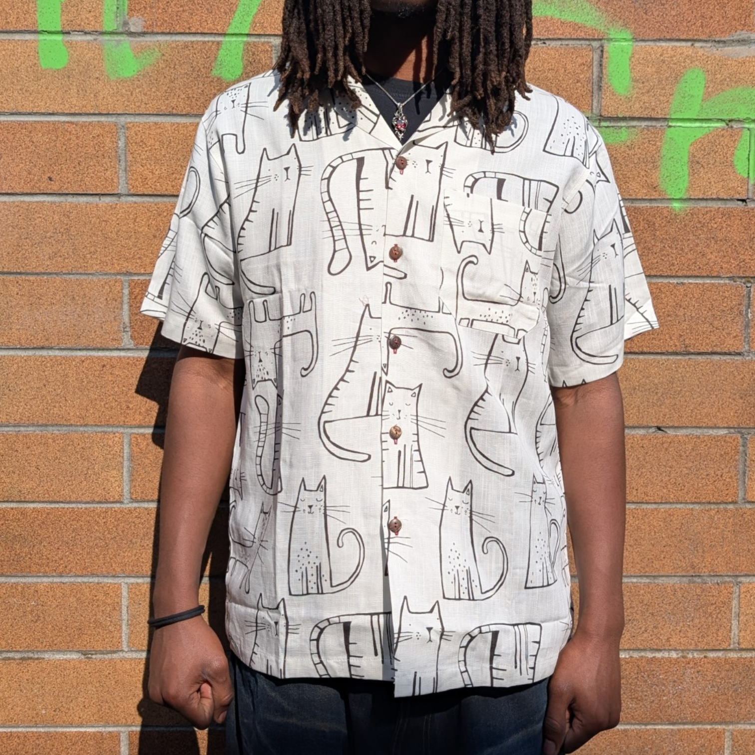 Puddy Cat Hawaiian  Camp Collar Shirt